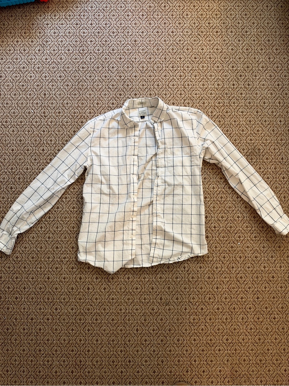 J. Crew Ivory Windowpane Button-Down Shirt